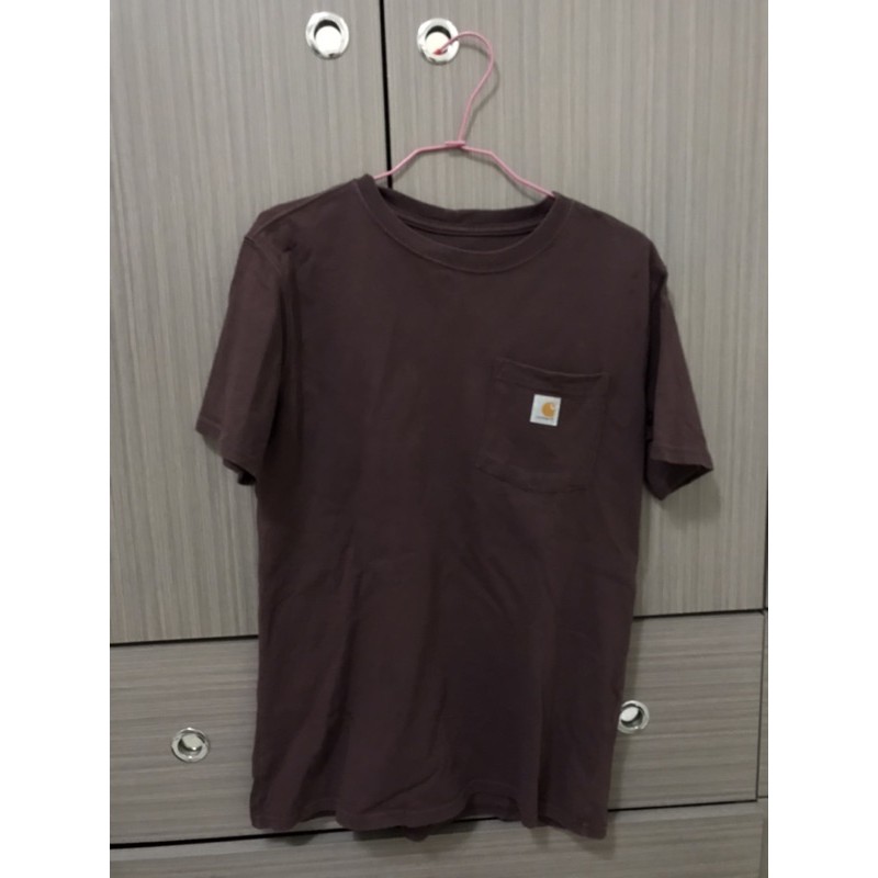 二手9成新 CARHARTT 口袋短TEE W K87 酒紅 XS