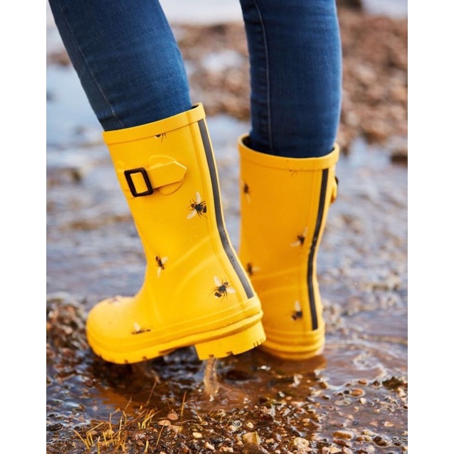 Miolla 英國品牌Joules 黃色小蜜蜂中筒雨靴/雨鞋