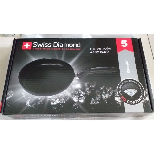 全新 Swiss Diamond 瑞士原裝頂級鑽石鍋 煎盤24cm(無蓋) 現貨×1