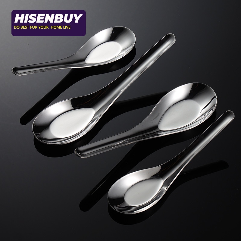 【HISENBUY】批發價 304不鏽鋼 加厚 加深 中式 勺子 湯匙 平底勺 湯匙 餐具