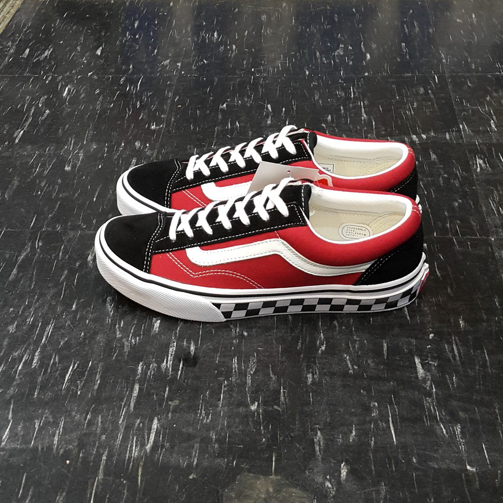 VANS V36OG RDBKCK STYLE 36 棋盤格黑紅黑色紅色復古日本日版限定款板鞋帆布鞋| 蝦皮購物