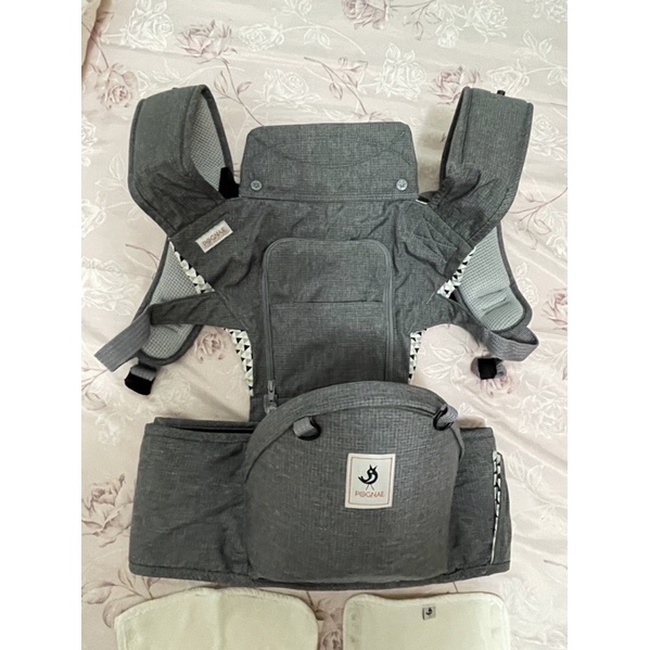 Pognae NO.5超輕量機能坐墊型背巾 二手 6個月以上適用 東京灰
