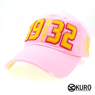KURO-SHOP韓進口粉紅色1932老帽棒球帽布帽