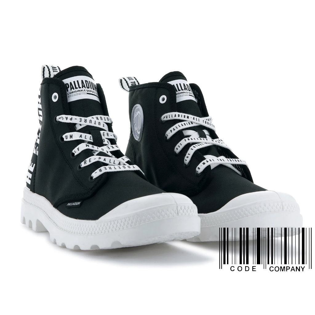 =CodE= PALLADIUM PAMPA HI FUTURE 彈道尼龍帆布軍靴(黑白)76885-002 字鞋帶男女