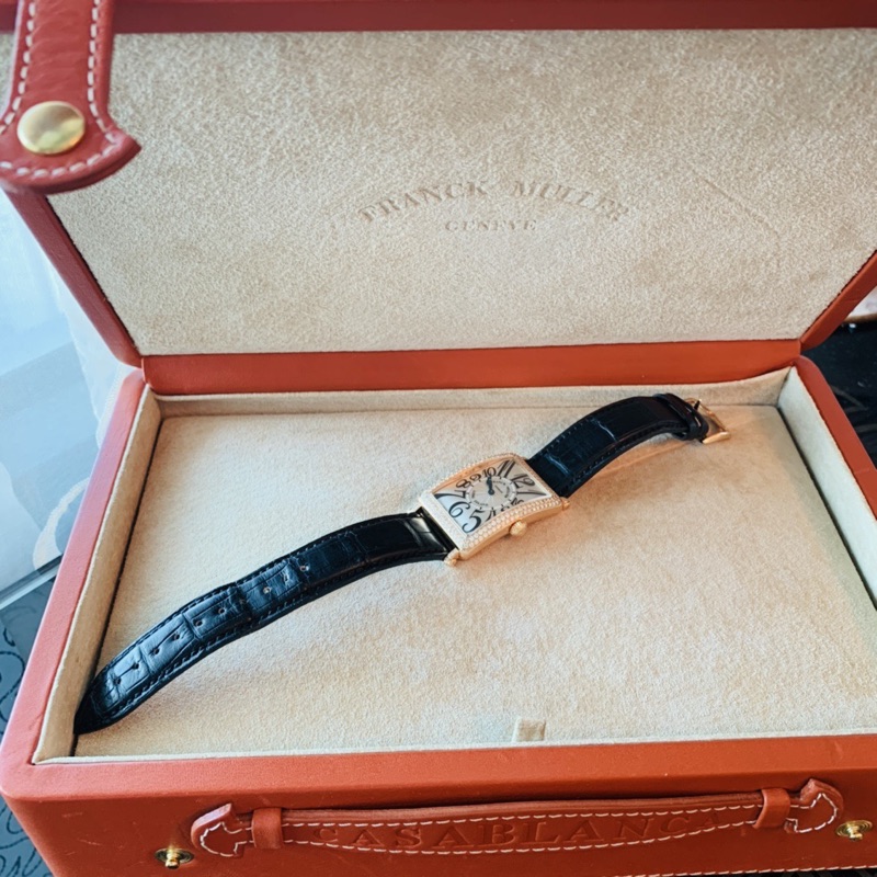 專櫃名牌名錶Franck Muller 法蘭克穆勒 Long Island 全18K玫瑰金 原鑲鑽石 豪華鑽錶 手錶