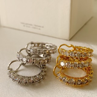 【現貨】(耳骨夾)正韓 歐美 質感 鍍24K金 大鑽 單排 鑲鑽 【KT Accessories】滿鑽 夾式 耳環