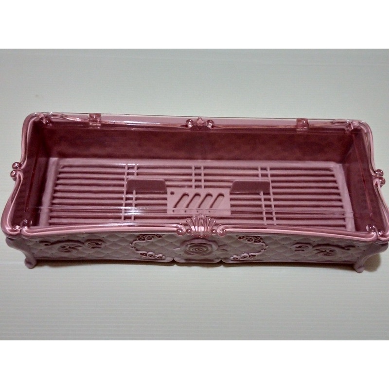 ╭＊Amy星辰屋＊╯玫瑰花紋帶蓋瀝水架筷子收納盒 筷子盒(粉色)