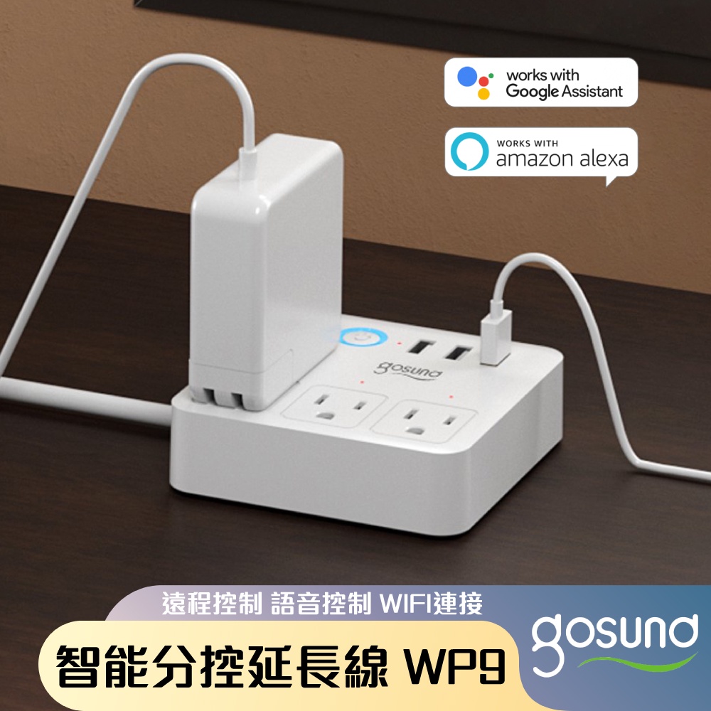 Gosund 智能分控延長線 WP9 遠程控制 語音控制 WIFI連接 定時排程 倒數計時 支援google助理♠