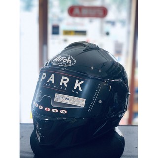 德芯騎士部品屋 義大利 AIROH SPARK 素色 亮黑 內墨片設計 通風 輕量 全罩式安全帽 公司貨