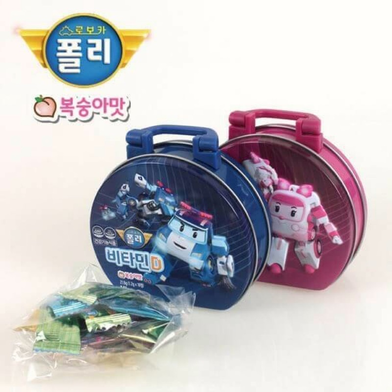 現貨 韓國玩具街代購 波力polo＆安寶 Amber GMP認證維他命糖鐵盒