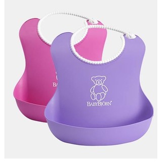 瑞典 Baby Bjorn Soft Bib 軟膠防碎屑圍兜雙入組合 隨機出貨不挑款 庫存出清