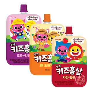 韓國直送代購 LOTTE 碰碰狐 鯊魚寶寶 兒童果汁 100mlx10包 隨身包