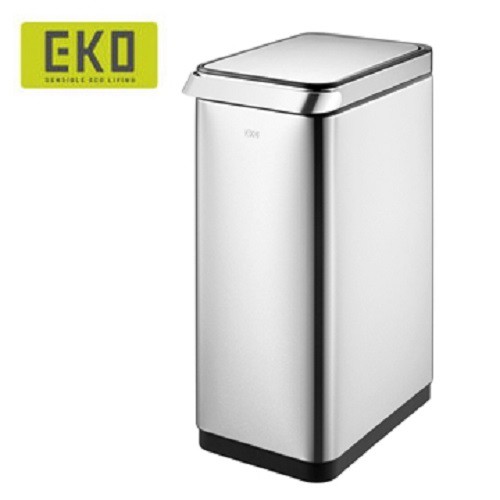 EKO 靈觸觸控彈壓式靜音不鏽鋼垃圾桶 30L 大容量廚房客廳家用 防指紋易清潔 免運 總代理