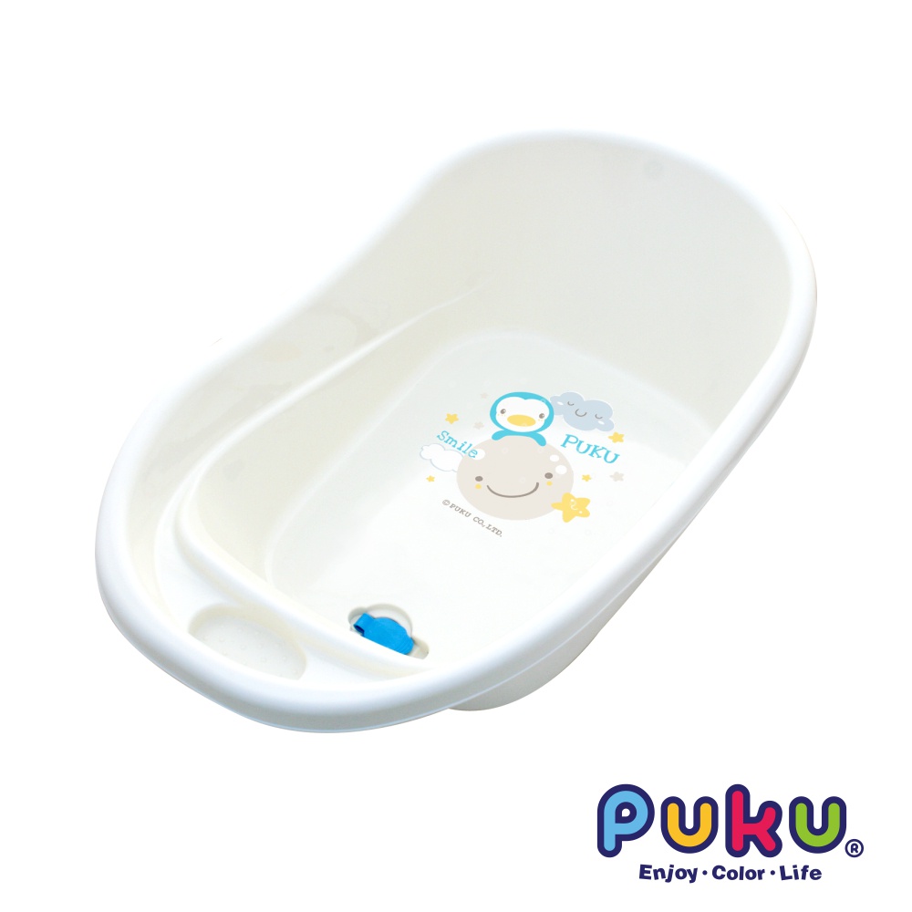 PUKU藍色企鵝  Smile嬰兒澡盆27L 白色