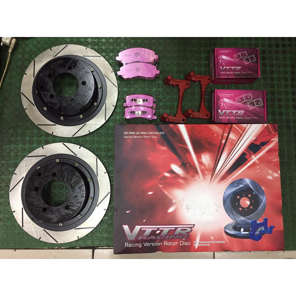 【優質輪胎】VTTR競技版 後輪350MM兩片式加大碟盤+粉紅進化版來令片(CRV五代 電子手煞車可裝)三重區