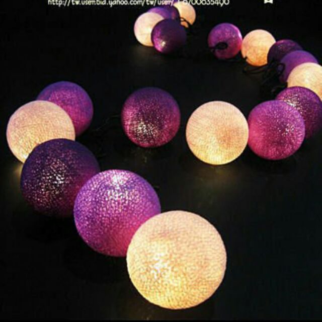 ▌OMYFUN創意生活 ▌《棉球燈飾-神秘紫》療癒小物/婚攝道具/場地佈置/藤球燈/野餐