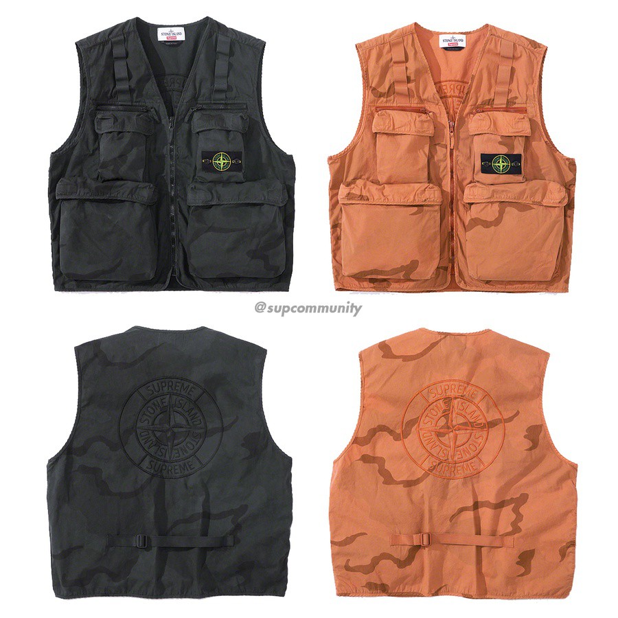 supreme stone island camo backpack