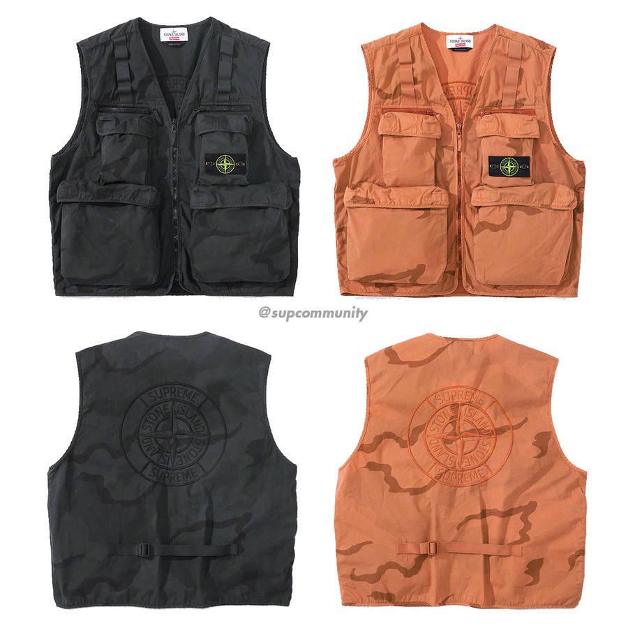 【紐約范特西】預購Supreme ss19 Stone Island Camo Cargo Vest 背心