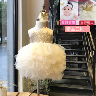「商檢合格臺灣現貨」寶寶滿月公主裙抓周週歲禮服 女孩兒生日禮服高階刺繡小洋裝連衣裙 女童網紗裙澎澎裙軟紗蛋糕裙 花童禮服