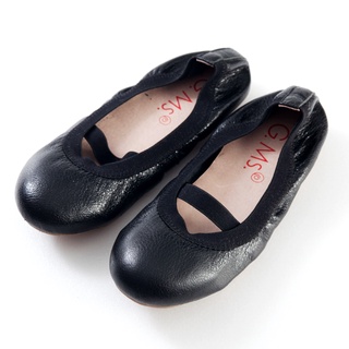 G.Ms.童鞋-金屬羊皮鬆緊口可攜式娃娃鞋(無鞋袋)-質感黑