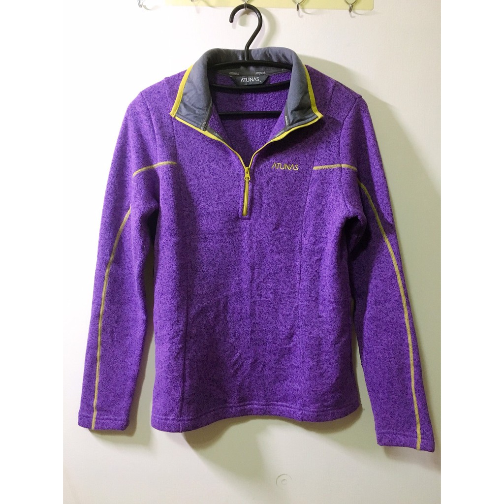 ATUNAS歐都納保暖POLO衫-M紫色 刷毛/輕量/透氣/柔軟/舒適