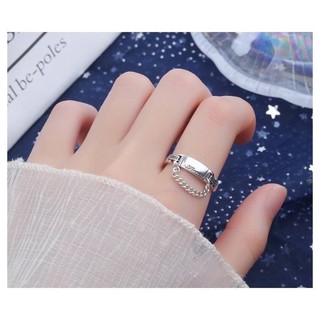 現貨｜流行純銀飾品❤️Forever光面鏈條S925純銀戒指 復古作舊個性時尚ins風格
