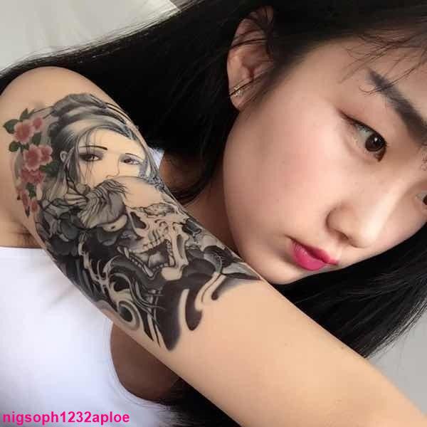 台灣現貨 紋身貼紙3張鬼侍花臂紋身貼女ins彼岸花半臂可愛半永久防水學生手臂社會刺青貼紙 蝦皮購物
