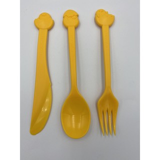 蛋黃哥 餐具 EVA AIR長榮航空 環保塑膠餐具 ，刀子、湯匙、叉子