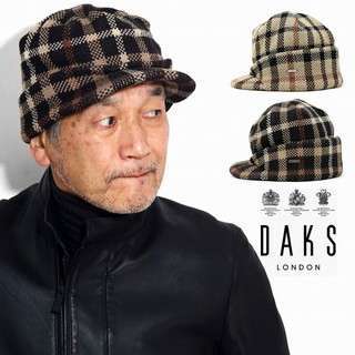 日本製 英國 DAKS 冬季男士羊毛格菱經典毛線帽 (D9976)