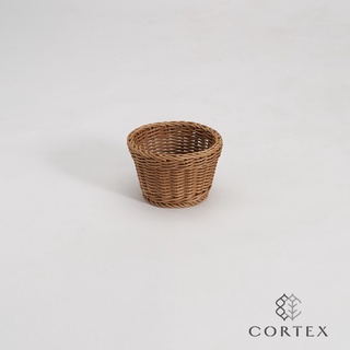 CORTEX 編織籃 仿藤籃 圓型籃W14 卡其色