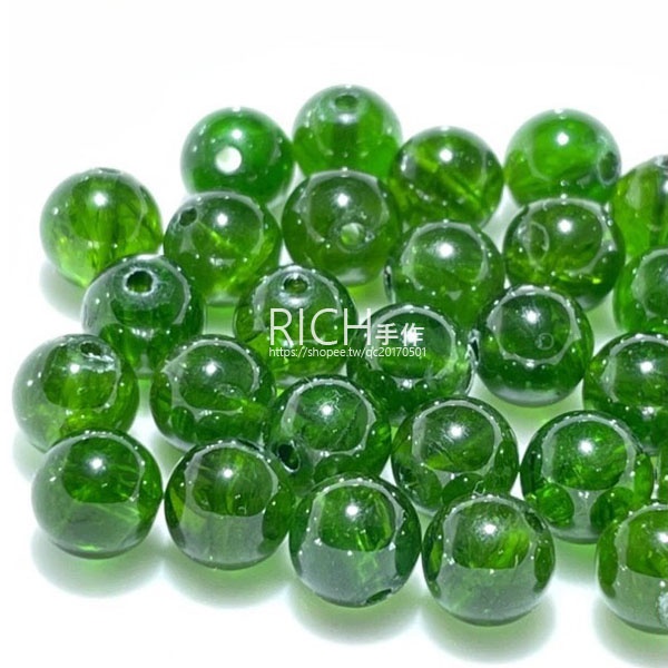 【Rich手作】高品 綠透輝石 綠透輝 綠色 水晶 散珠 現貨在台 設計 diy