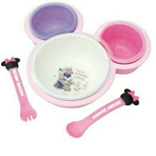 日本 迪士尼 Disney 兒童餐具組 附湯叉碗蓋 6件組 米奇-米妮 禮盒組 彌月禮-4款