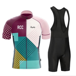 RCC Raphp 男式騎行服短袖山地自行車自行車襯衫山地車公路騎行服反光拉鍊口袋自行車騎行服