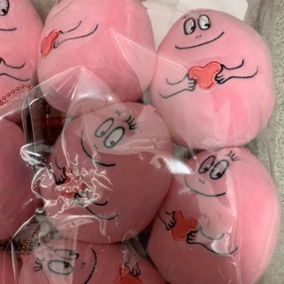 10CM泡泡先生小吊飾 珠鍊吊飾 -Barbapapa家族公仔鑰匙圈 娃娃 粉藍黃 愛心款