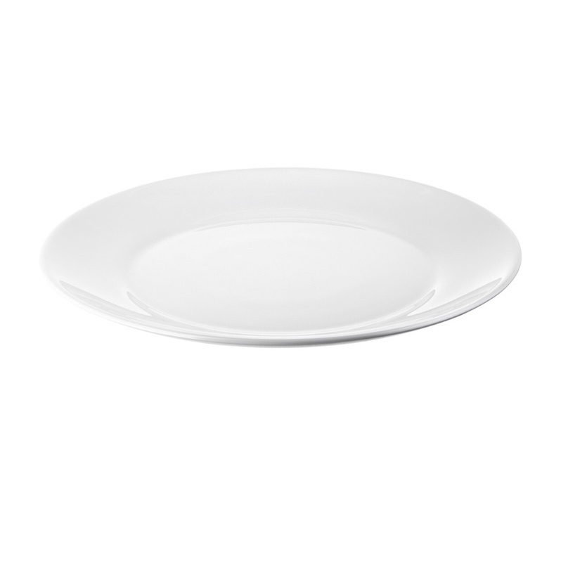 IKEA純白陶瓷10吋平盤.淺盤.生菜沙拉盤.圓盤.義大利麵盤子.法式料理盤.吃到飽菜盤.強化瓷.陶瓷盤