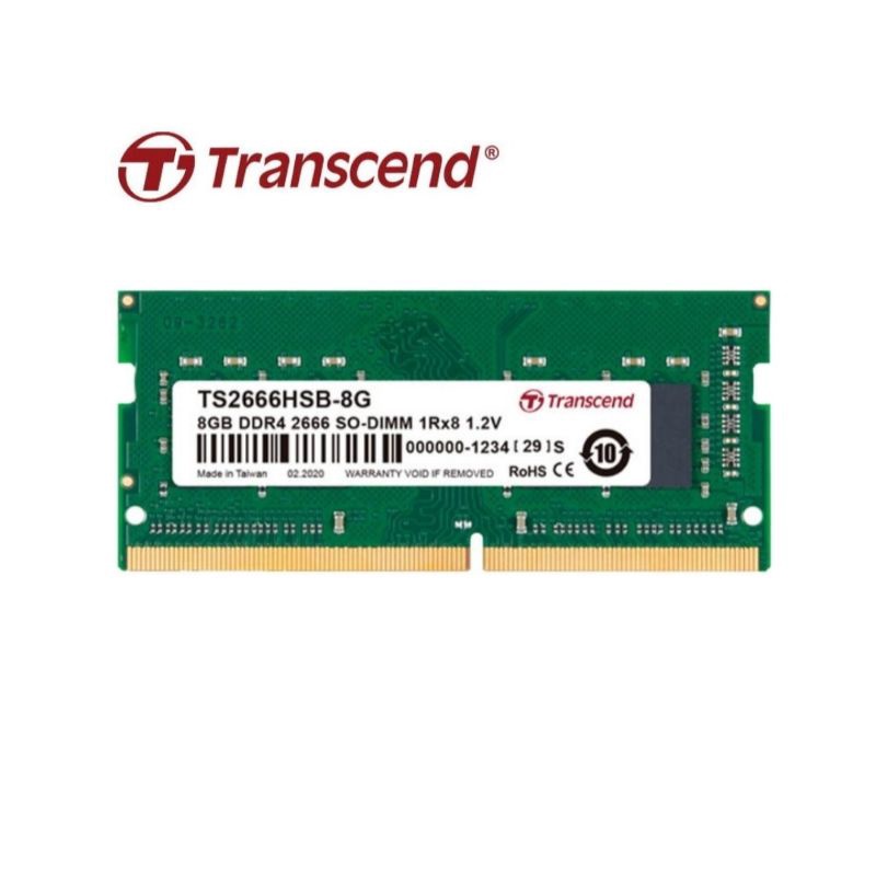 【Transcend 創見】8GB TS系列DDR4 2666 筆記型記憶體(TS2666HSB-8G)