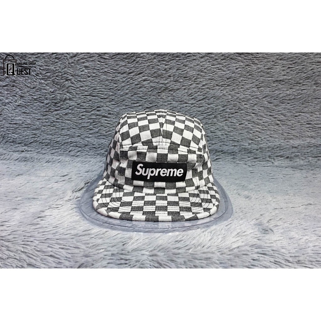 【QUEST】現貨 SUPREME CHECKER BOARD CAMP CAP 18SS 棋盤格 五分割帽