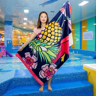 外貿純棉大碼印花加大加厚超大號割絨浴巾成人男女沙灘巾全棉吸水
