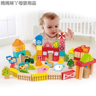 媽媽咪丫母嬰用品兒童玩具專賣德國(Hape)兒童積木玩具1-3-6歲拼搭寶寶玩具進口積木