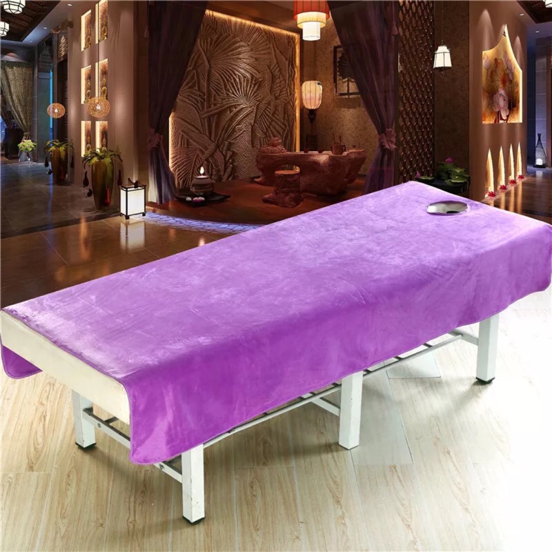 美容床單美容院專用珊瑚絨冬季加絨保暖床單帶洞美容床按摩床床墊
