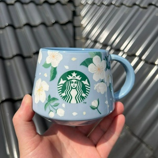 Starbucks官方正品！韓國星巴克杯子355ml櫻花款紫色夜櫻陶瓷馬克杯咖啡杯果汁珍奶茶奶昔茶水杯