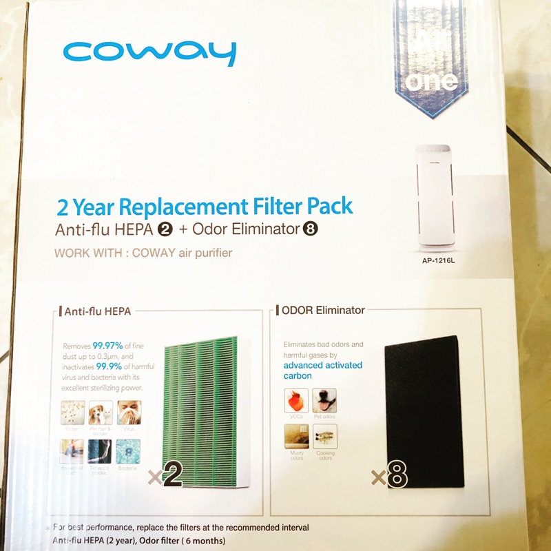 Coway空氣清淨機 二年份濾網綠淨力濾網 AP-1216L濾網濾心