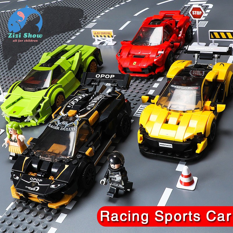 樂樂積木 玩具車 跑車 賽車系列 相容樂高跑車 法拉利 藍寶堅尼EVO 邁凱倫 8格 76899 益智拼裝積木車