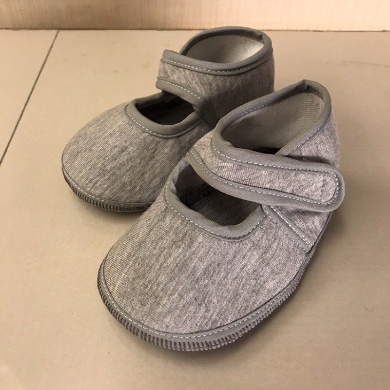 灰色 輕薄 透氣 嬰兒 幼兒 室內 室外 魔鬼沾 學步鞋 包鞋 抓周 生日禮物