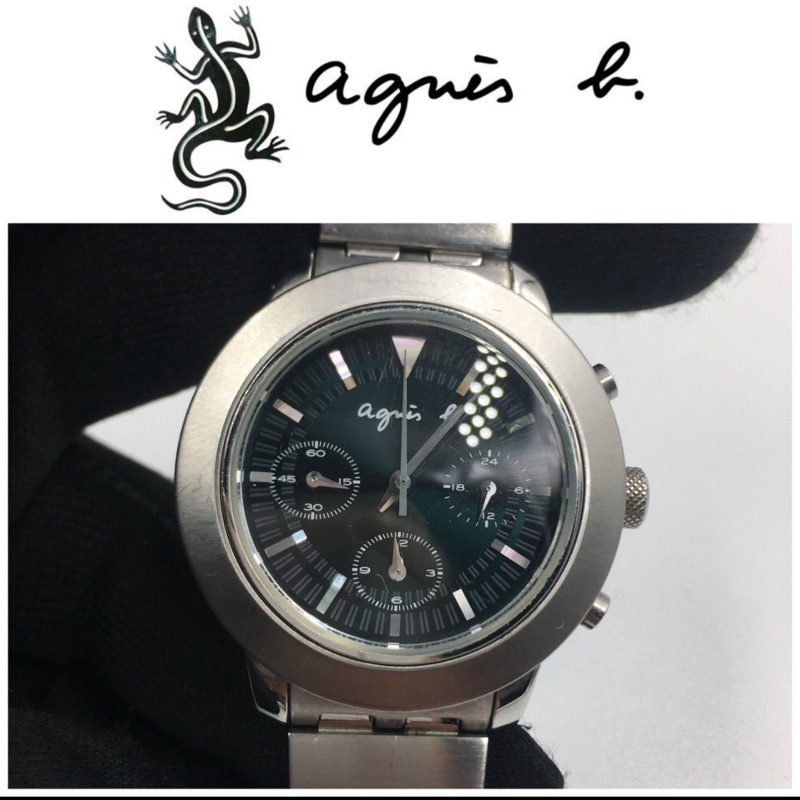 樂703 二手正品  agnes b. 手錶 不鏽鋼三眼 女錶