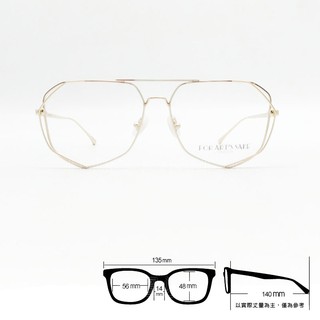 💎 時尚個性 💎[檸檬眼鏡] FAS Genius OP502 金色光學鏡框 3D飛官型 輕量舒適好戴