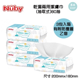 Nuby 乾濕兩用潔膚巾 (80抽) | 附蓋乙個 多用途
