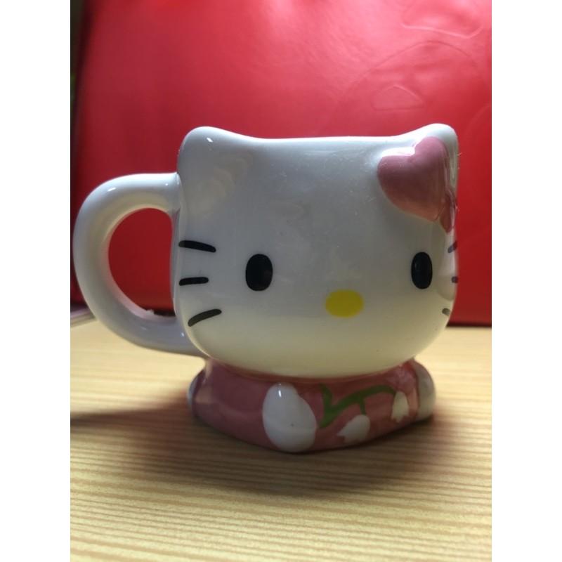 日本北海道 小樽銀之鐘 hello kitty 陶瓷咖啡杯