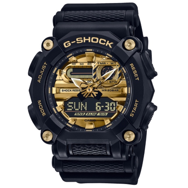 【CASIO】G-SHOCK 工業設計感機械元素風格休閒錶(GA-900AG-1A)贈原廠Apple 20W快充頭+線