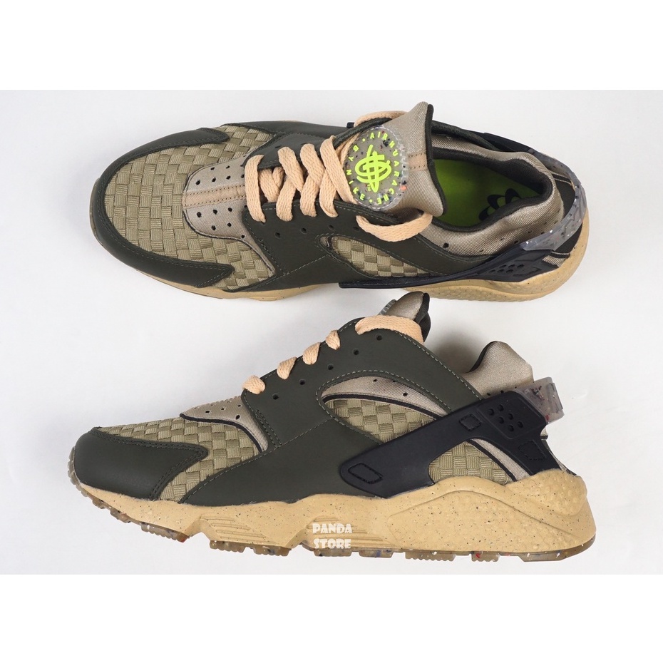 胖達）NIKE AIR HUARACHE CRATER PRM 編織 武士鞋 運動鞋 DM0863-300 卡其綠 男女